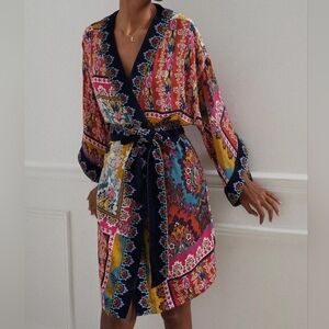 Anthropologie Multicolor Patchwork Robe